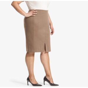 M.M.LaFleur New York Pencil Skirt Womens Size +2 (22) Taupe Brown Career Office
